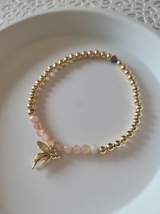 18k Gold Fill & Suntone Flying pig bracelet