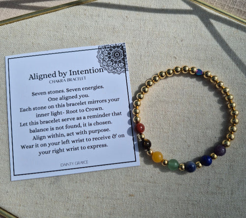 Aligned by Intention - Gold Chakra Bracelet