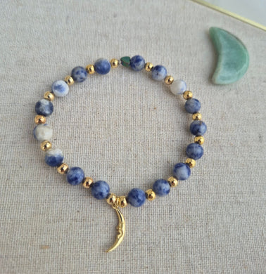 Whisper of the Moon - Sodalite Moon bracelet