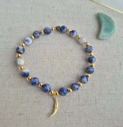 Whisper of the Moon - Sodalite Moon bracelet