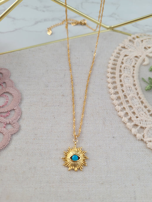 Turquoise Sunburst Necklace