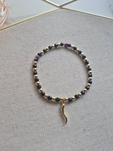 Italian Horn Protection Bracelet - Black Tourmaline