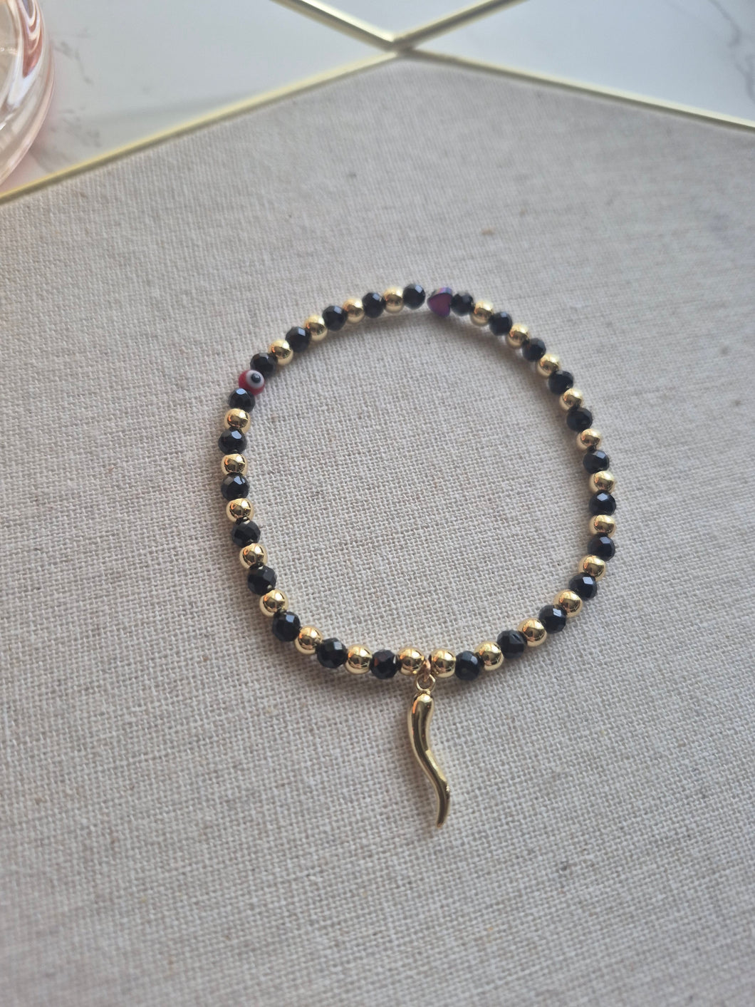 Italian Horn Protection Bracelet - Black Tourmaline