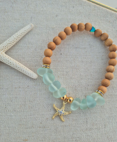 Starfish & Seaglass bracelet
