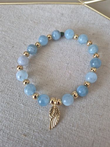 Angelite Angel Wing Bracelet