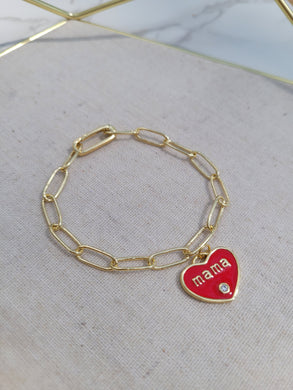 Mama Heart Charm Bracelet