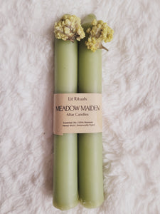 Meadow Maiden - Beeswax Alter Candle 6.5in.