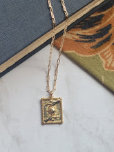 Load image into Gallery viewer, 18k Gold-Filled Tarot Hands -18 inch Gold-Filled paperclip necklace.