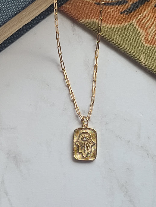 Hamsa Protection Necklace - 18k Gold-Filled