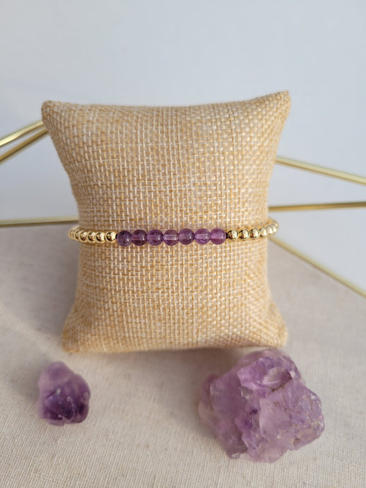 Healing Bracelet - Amethyst & Gold