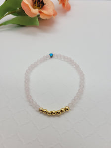 Rose Quartz & Gold Bracelet