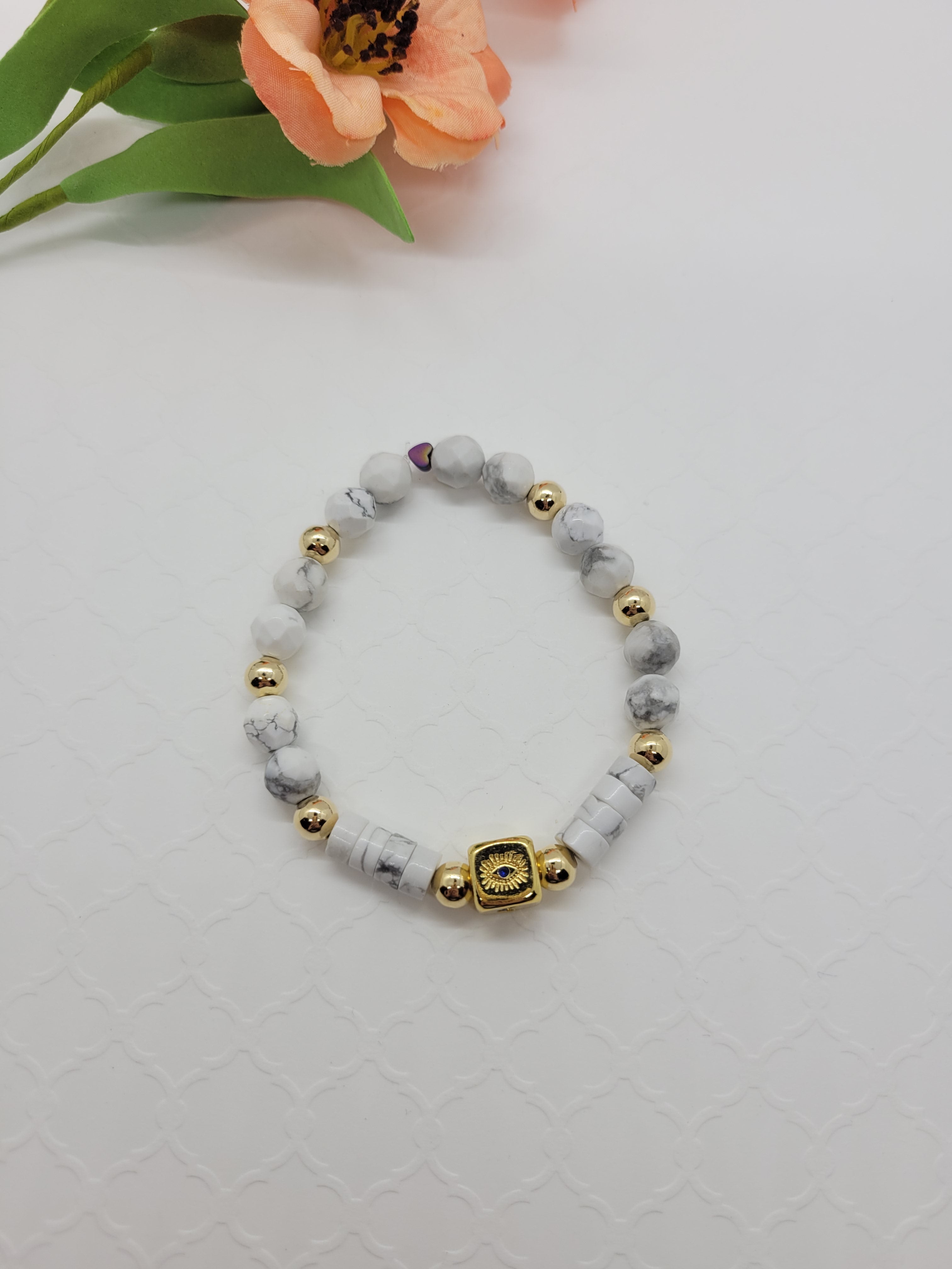 Howlite Lucky Charm Bracelet